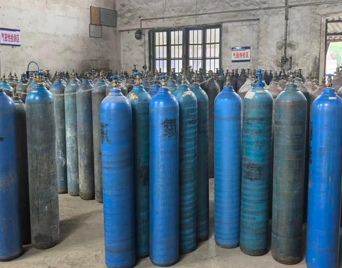 Cylinders staged for periodic inspection