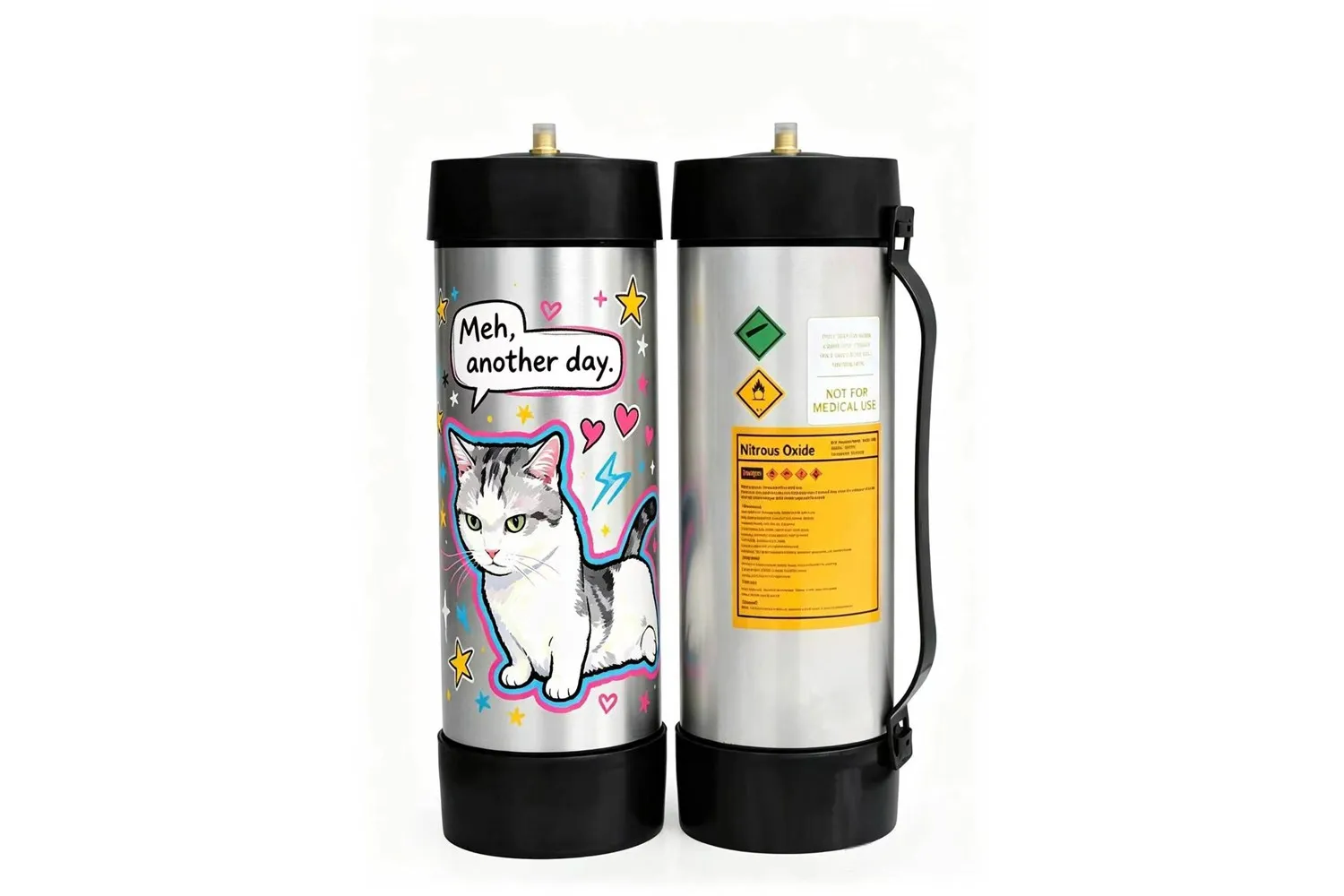 Custom artwork nitrous oxide cylinder