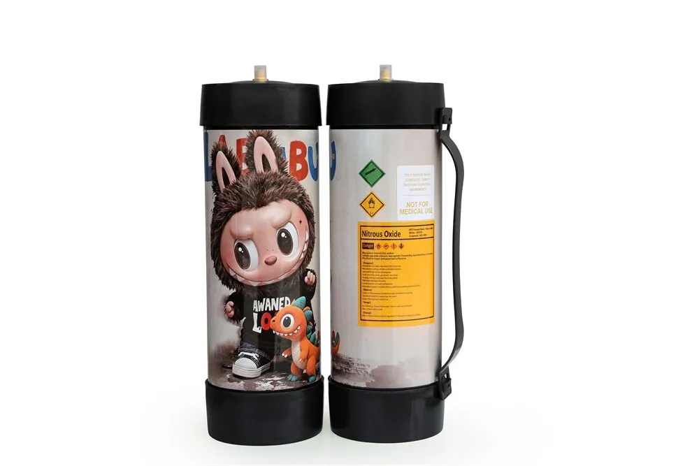 Custom artwork nitrous oxide cylinder