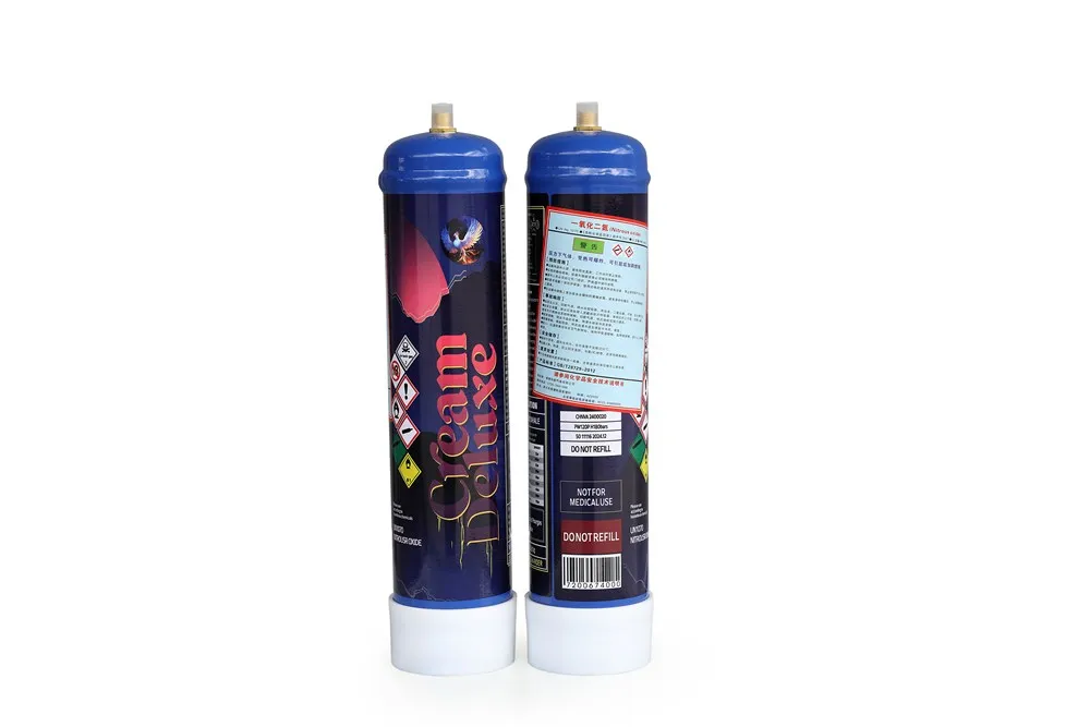 Full-colour printed nitrous oxide cylinder