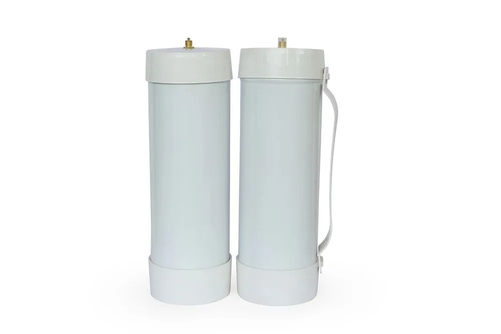 Plain white nitrous oxide cylinder